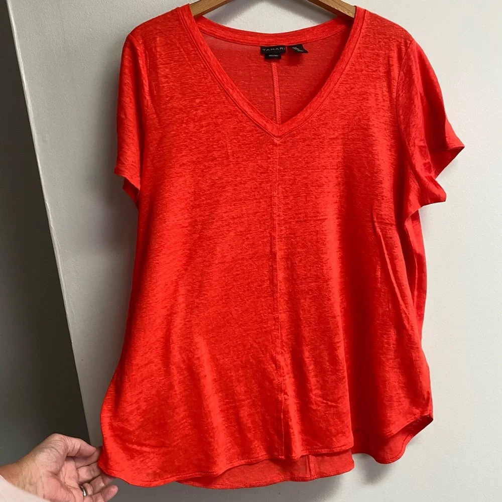 TAHARI 100% LINEN TOP - 1X - Picture 4 of 8